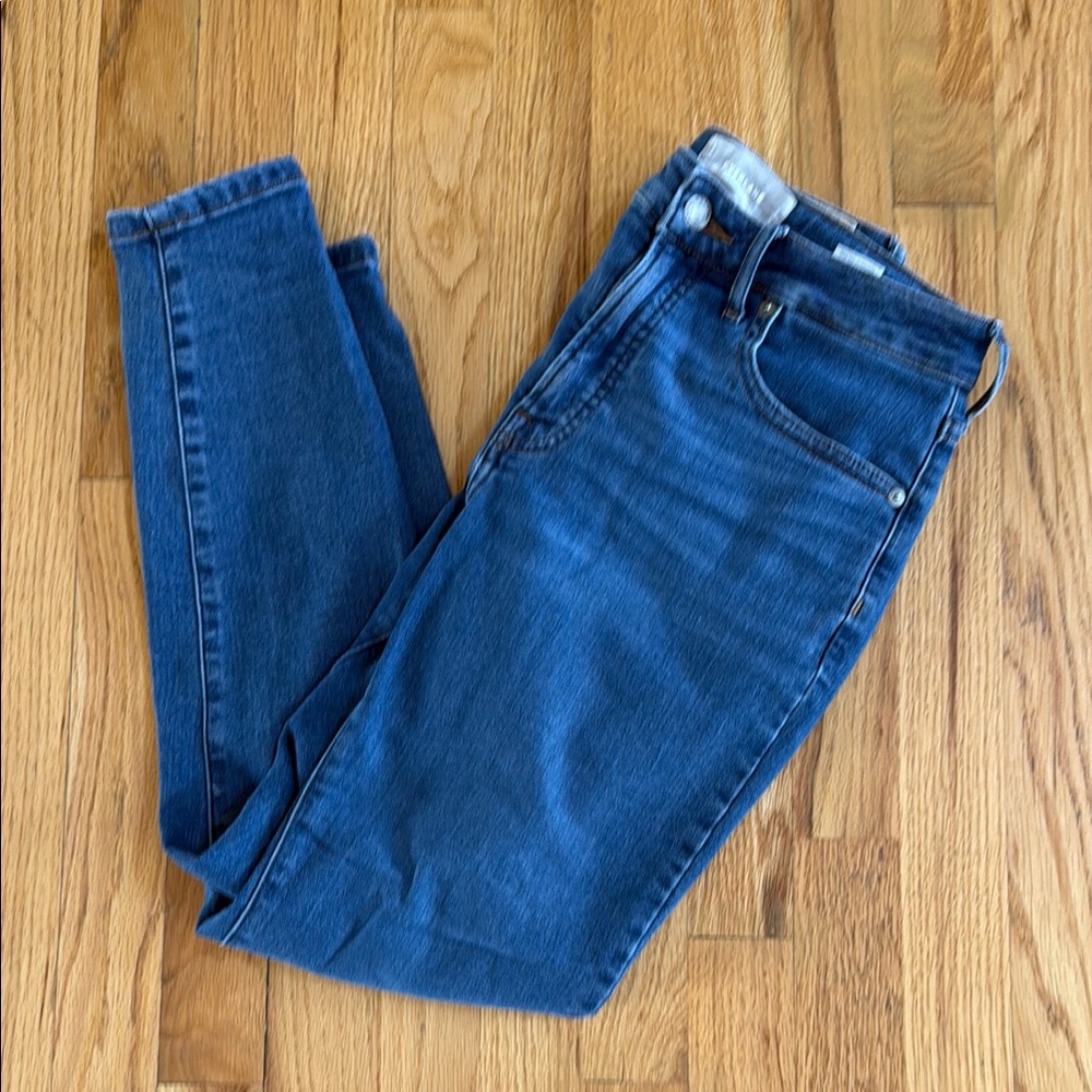 EVERLANE Curvy High-Rise Skinny Blue Denim Jean, Size 28 Crop